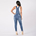 CALOFE 2019 New Spring Women Overalls Cool Denim Jumpsuit Ripped Holes Casual Jeans Sleeveless Jumpsuits Hollow Out Rompers 2XL