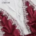 COLROVIE Burgundy Criss Cross Lace Trim Romper Bodysuit Women Teddy Strap Playsuit Womens Clothing Backless Sexy Bodysuit