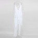 COSYGAL  Fringes Rompers Womens Jumpsuit Tassels Sexy Solid Playsuit White Chic Outfits Fashion Runway Jumpsuits For Women 2018