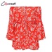 Conmoto Ruffles Summer Vintage Women Casual Playsuits Print Off Shoulder 2019 Short Jumpsuit Rompers Bohemian Playsuit