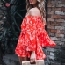 Conmoto Ruffles Summer Vintage Women Casual Playsuits Print Off Shoulder 2019 Short Jumpsuit Rompers Bohemian Playsuit