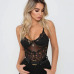 Cryptographic Fashion mesh lace bodysuit sexy body women spaghetti strap transparent jumpsuit 2019 hot teddy bodysuits bralette