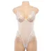 Cryptographic V neck spaghetti strap lace bodysuit women sheer body teddy transparent stripe sexy jumpsuit romper 2018 bodysuits