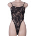 Cryptographic black lace mesh transparent bodysuit sexy jumpsuits back zipper hot teddies catsuit hollow out straps bodysuits