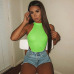 Darlingaga 2019 summer neon women bodysuit ribbed sleeveless body neon green high waist party bodysuits bodycon jumpsuit rompers