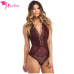 Dear Lover Sexy Rompers Women Black V Neck Sleeveless Hollow-out Lace Bodysuits Body Tops Overalls One Pieces Jumpsuits LC32247