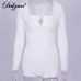 Dulzura 2019 new spring women playtsuit velvet long sleeve bodycon white warm festival Christmas rompers jumpsuit one piece body