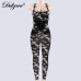 Dulzura camouflage print 2018 summer autumn women jumpsuit backless female sexy sportswear fitness sporting leggings