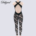 Dulzura camouflage print 2018 summer autumn women jumpsuit backless female sexy sportswear fitness sporting leggings