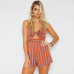 ELSVIOS Women Rompers print  lace Jumpsuit Summer Short pleated Overalls Jumpsuit Female chest wrapped strapless Playsuit