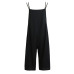 EaseHut 2019 Plus Size Women Cotton Pockets Long Wide Leg Romper Strappy Dungaree Overalls Casual Loose Solid Jumpsuit Trousers