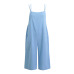 EaseHut 2019 Plus Size Women Cotton Pockets Long Wide Leg Romper Strappy Dungaree Overalls Casual Loose Solid Jumpsuit Trousers