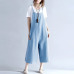 EaseHut 2019 Plus Size Women Cotton Pockets Long Wide Leg Romper Strappy Dungaree Overalls Casual Loose Solid Jumpsuit Trousers