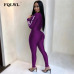 FQLWL Long Sleeve Black Bodycon Female Jumpsuit For Women Playsuit Letter Print Zipper Skinny Rompers Womens Jumpsuit Overalls