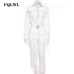 FQLWL Sexy Denim Jumpsuit Women Romper Long Sleeve Belt Black/White Winter Autumn Jeans Jumpsuit Female 2018 Streetwear Overalls