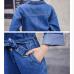 Fashion Streetwear Style Denim Overalls Women 2018 Autumn Long Sleeve Bodysuit High Waist Jeans Bodycon Romper Wide Leg Jumpsuit