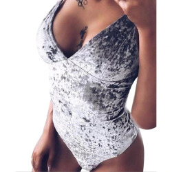 Fashion Velvet Jumpsuit Feminino Sexy Body Top Bodycon Women Bodysuits V-neck Playsuit Rompers Overall Club Warm Plus Size GV032