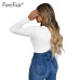 Forefair Women Body Top Skinny Sexy Bodysuit Autumn Winter 2018 Ladies Black Red White Slim Square Collar Long Sleeve Bodysuit