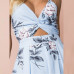 Free Ostrich Girl Boho Floral Sleeveless Sexy Jumpsuit Women Sashes Summer Beach Party Playsuit Short Romper Overalls D1235