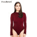 Free Ostrich Sexy Long Sleeve Bodysuits Women Skinny Pure Colour Rompers Bodycon Ladies Elegant body Femme D2435