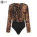 GBYXTY Body Mujer Sexy Leopard Print Deep V-Neck Club Bodysuit Tops Women Spring Autumn Long Sleeve Bodysuit Jumpsuit ZA1074