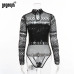 Gagaopt 2018 Autumn Lace Bodysuit Women Black Long Sleeve Sexy Bodysuit Ladies Hollow Out Bodycon Bodysuit Jumpsuit Overalls