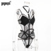 Gagaopt 2018 Lace Bodysuit Women Body Bandage Patchwork Mesh Bodysuit Black Halter Sexy Bodysuit Club Jumpsuit Overalls