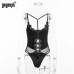 Gagaopt Lace Bodysuit Women Fashion Embroidery Bandage Bodysuit Black/White Halter Sexy Bodysuit Jumpsuit Overalls Streetwear