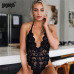 Gagaopt Lace Bodysuit Women Halter Floral Embroidery White Black Bodysuit Backless Sexy Bodysuit Jumpsuit Overalls Sleepwear