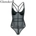 Glamaker Mesh black sexy teddy bodysuit Women transparent strap bodysuit Female summer bandage bodysuit one-pieces 2019 jumpsuit