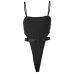 HEYounGIRL High Waist Bodycon Sexy Women Bodysuit Black Spaghetti Strap Bodysuit with Plastic Buckle Short Rompers Jumpsuit Club