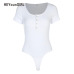 HEYounGIRL White Sexy Womens Bodysuit 2018 Summer Short Sleeve Buttons Bodycon Bodysuits Casual Fashion Body Suits Feminino