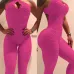 Hot Sale White New Texture  Push Up Fitness Rompers Womens Jumpsuit Backless Halter Across Playsuit Sexy Bodysuit