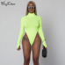 Hugcitar long sleeve high neck bodycon sexy Christmas bodysuit 2018 autumn winter women fashion casual body