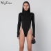 Hugcitar long sleeve high neck bodycon sexy Christmas bodysuit 2018 autumn winter women fashion casual body