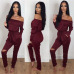 Jumpsuits For Women Sexy 2019 Summer New Arrival High Street Style Elegant Long Sleeve Slash-Neck Off Shoulder Jumpsuit Rompers