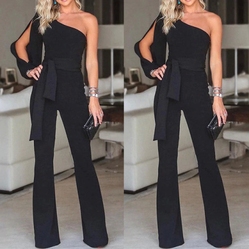 Jumpsuits for women 2018 fashion Womens rompers Party Clubwear Playsuit Jumpsuit Wide Leg One Shoulder Long Trousers Pants