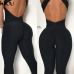 Kliou 2018 New Cross Bandage Sporting Jumpsuit Sexy Sleeveless Solid Bodysuit Backless Casual Fitness Women Long Jumpsuit