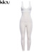 Kliou 2018 New Cross Bandage Sporting Jumpsuit Sexy Sleeveless Solid Bodysuit Backless Casual Fitness Women Long Jumpsuit