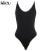 Kliou 2018 New Fashion Fitness Bodysuit Women Sleeveless Backless Solid Black Gary Basic Sleeveless Club Hot Slip Bodysuit