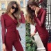 LOSSKY Spring New Fashion Long Sleeve Polka Dots Patchwork Elegant Jumpsuit Women Body Femme Bodycon Jumpsuits One Piece Tops