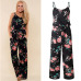 Lace Up Floral Print Women Jumpsuit 2018 Summer Casual Loose Style Wide Leg Girls Beach Jumpsuits Rompers Female Overalls