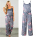 Lace Up Floral Print Women Jumpsuit 2018 Summer Casual Loose Style Wide Leg Girls Beach Jumpsuits Rompers Female Overalls