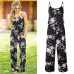 Lace Up Floral Print Women Jumpsuit 2018 Summer Casual Loose Style Wide Leg Girls Beach Jumpsuits Rompers Female Overalls