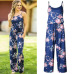 Lace Up Floral Print Women Jumpsuit 2018 Summer Casual Loose Style Wide Leg Girls Beach Jumpsuits Rompers Female Overalls