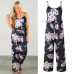 Lace Up Floral Print Women Jumpsuit 2018 Summer Casual Loose Style Wide Leg Girls Beach Jumpsuits Rompers Female Overalls