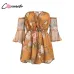 Lily Rosie Girl Off Shoulder Yellow Sexy Playsuits Women Big Flare Sleeve red Jumpsuits Summer Beach Party Casual Lace Up Romper