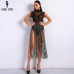 Missord 2019 Sexy Spring and Summer Tassel  Playsuit Lace See Through Glitter Tassel  Bodysuit  FT8901