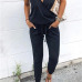 New Arrival Sexy Spaghetti Cross Strap Lace Up Jumpsuits Summer Women V Neck Solid Casual Sleeveless Pockets Long Romper  Female