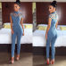 New Arrivals Fashion Women Casual Short Sleeve Jumpsuits Bodysuit Romper Jumpsuit Long Pants